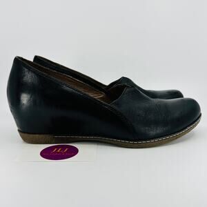 Dansko Women's Liliana Black Leather Casual Comfort Wedges Size 39 EU/ 8.5-9 US